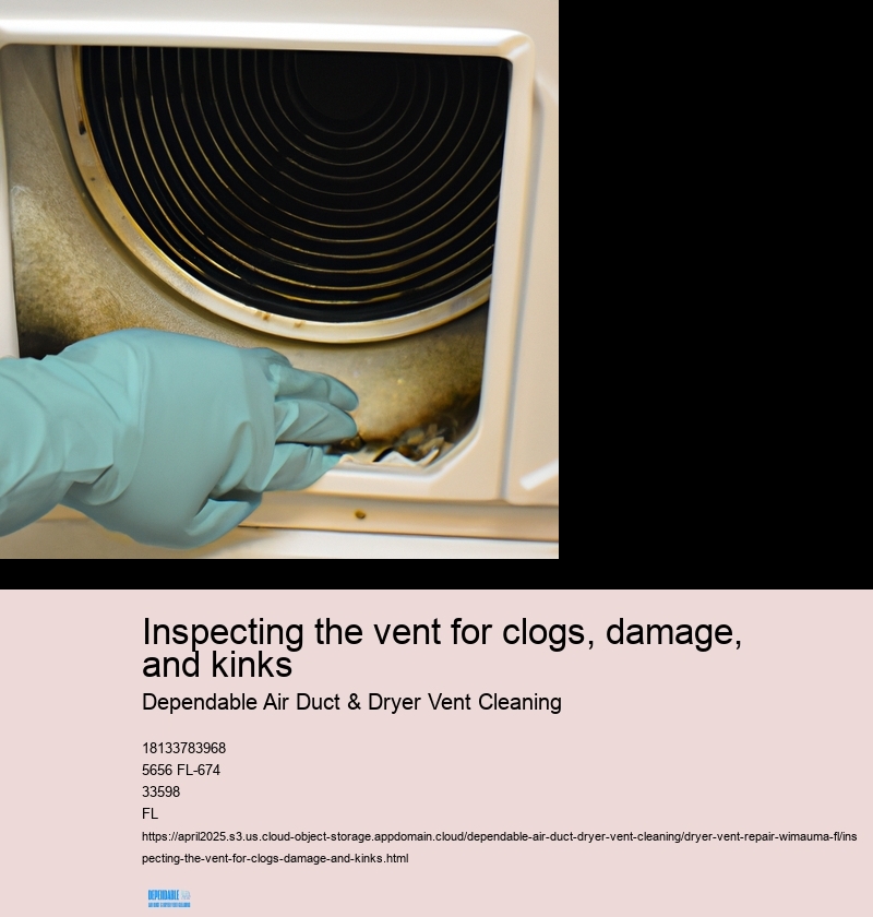 Inspecting the vent for clogs, damage, and kinks